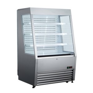 Polarman PLM-R390LS 36″ Vertical Air Curtain Merchandiser, Stainless Steel, with 3 Shelves
