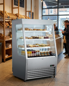 Polarman PLM-R390LS 36″ Vertical Air Curtain Merchandiser, Stainless Steel, with 3 Shelves
