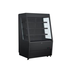 Polarman PLM-R390LSB 36″ Black Vertical Air Curtain Merchandiser with 3 Shelves