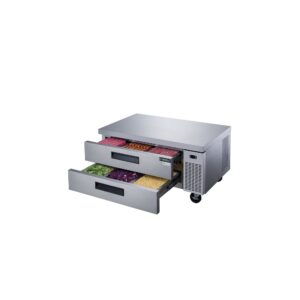 Dukers DCB48-D2 48″ Refrigerated Chef Base with 2 Drawers, All Stainless Steel