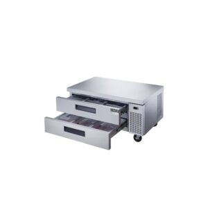 Dukers DCB52-D2 52″ Refrigerated Chef Base with 2 Drawers, All Stainless Steel