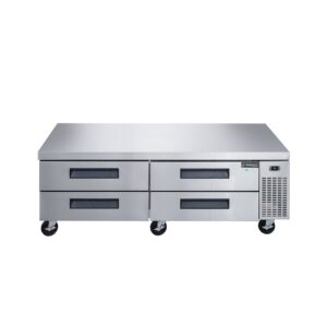 Dukers DCB72-D4 72″ Refrigerated Chef Base with 4 Drawers, All Stainless Steel