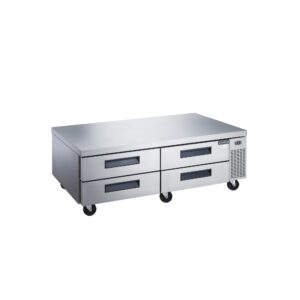 Dukers DCB72-D4 72″ Refrigerated Chef Base with 4 Drawers, All Stainless Steel