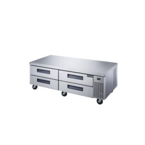 Dukers DCB72-D4 72″ Refrigerated Chef Base with 4 Drawers, All Stainless Steel