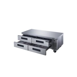 Dukers DCB72-D4 72″ Refrigerated Chef Base with 4 Drawers, All Stainless Steel