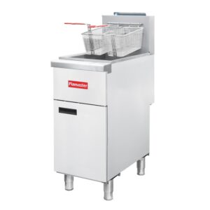Flamaster FLM-VF50-NG (SS304) 15 1/2″ Gas Open Pot Fryer, SS304 Tank, Natural Gas, 50-60 lb, 122,000 BTU