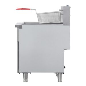 Flamaster FLM-VF50-NG (SS304) 15 1/2″ Gas Open Pot Fryer, SS304 Tank, Natural Gas, 50-60 lb, 122,000 BTU
