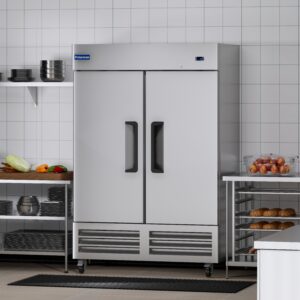 [Clearance] Polarman PLM-54FS 53 15/16″ Reach-In Freezer with Double Solid Doors, Bottom Mount, Stainless Steel, 49 cu. ft.
