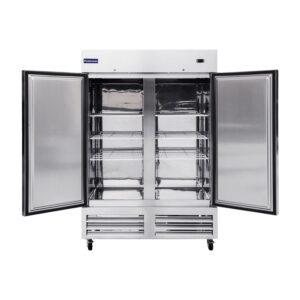 [Clearance] Polarman PLM-54FS 53 15/16″ Reach-In Freezer with Double Solid Doors, Bottom Mount, Stainless Steel, 49 cu. ft.