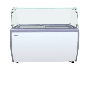Polarman PLM-S460FGS 60″ Ice Cream Dipping Cabinet with Flat Sneeze Guard