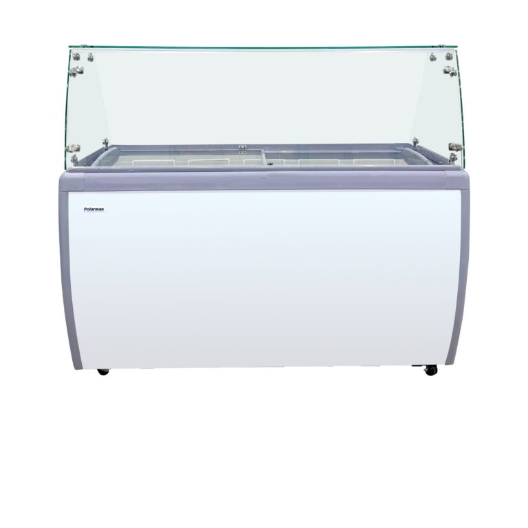 Polarman PLM-S460FGS 60″ Ice Cream Dipping Cabinet with Flat Sneeze Guard
