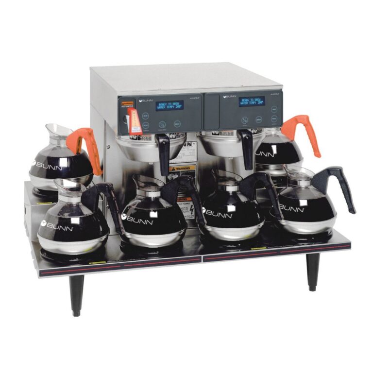 BUNN AXIOM 0/6 Twin 12-Cup Automatic Coffee Brewer — 6 Lower Warmers, 120/208-240V, Stainless Steel (Decanters Sold Separately)