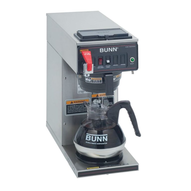 BUNN CWTF15-1 12-Cup Automatic Coffee Brewer — 1 Lower Warmer, Plastic Funnel, Stainless Steel (Decanter Sold Separately)