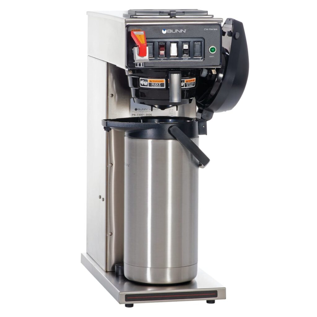 BUNN CWTF15-APS Airpot Coffee Brewer — Plumbed, Plastic Funnel, Stainless Steel (Airpot Sold Separately)