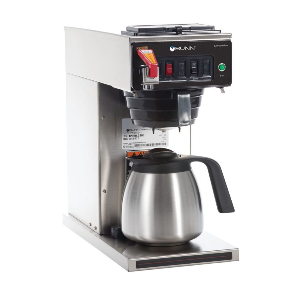 BUNN CWTF15-TC 12-Cup Thermal Carafe Automatic Coffee Brewer — Stainless Steel (Thermal Carafe Sold Separately)