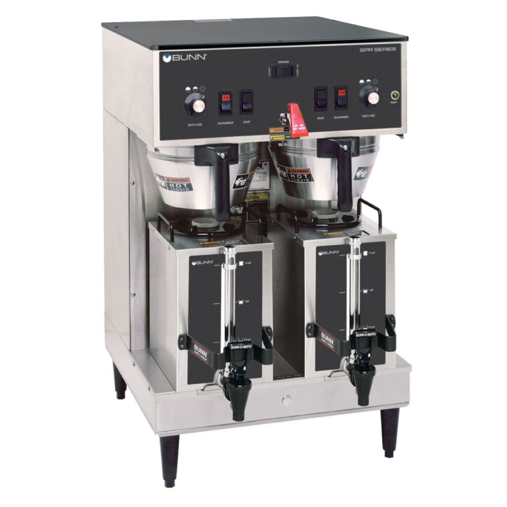 BUNN Dual GPR Coffee Brewer 120/240V — Stainless Steel, Includes Two 1.5-Gallon Portable Servers