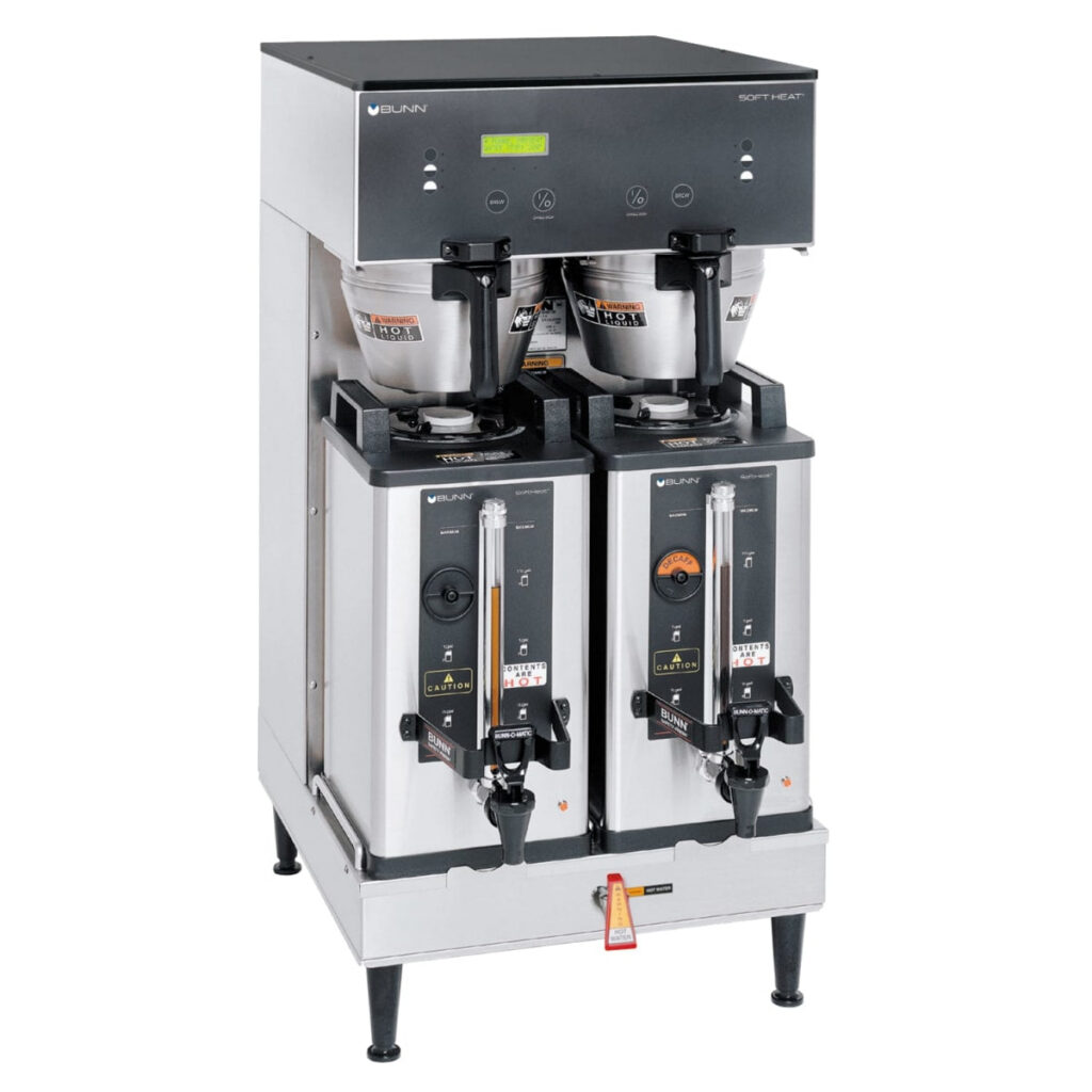 BUNN Dual SH Soft Heat DBC Digital Coffee Brewer — 120/208-240V, Stainless Steel (Servers Sold Separately)