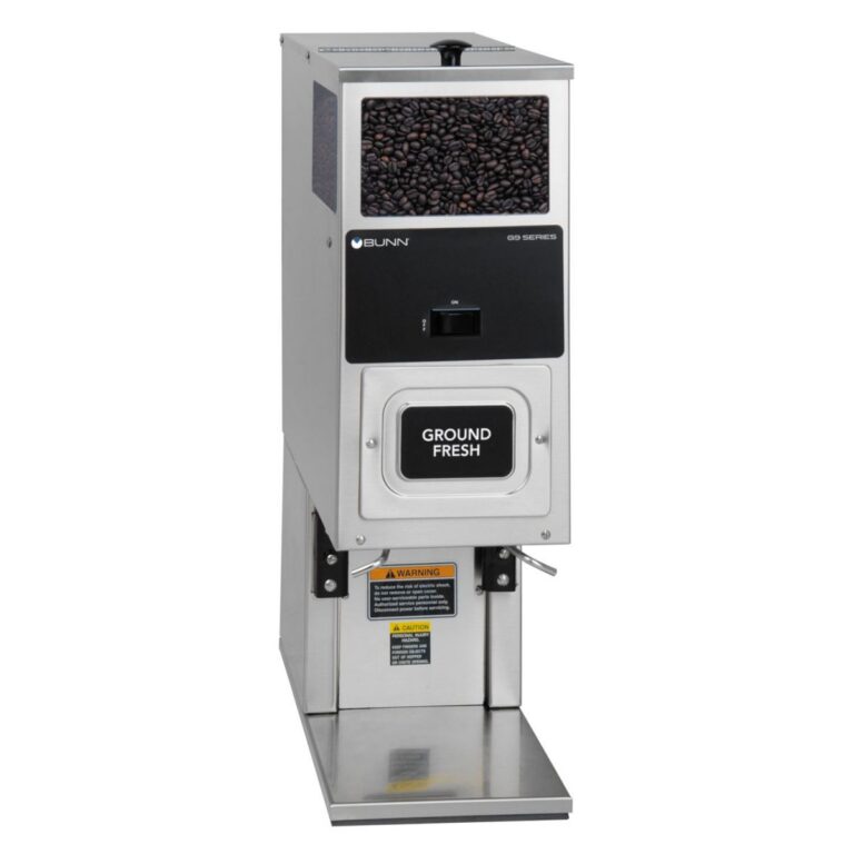 BUNN G9T HD Tall Portion-Control Coffee Grinder, 9 lb Hopper — 120V, Stainless Steel