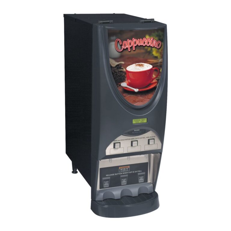 BUNN iMIX-3S+ Top-Hinge Self-Serve Hot Powdered Beverage Dispenser, 3 Hoppers — 120V, Black