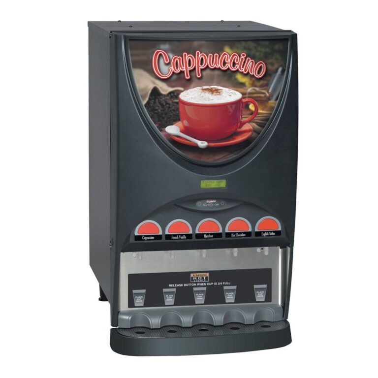 BUNN iMIX-5 Hot Powdered Beverage Dispenser, 5 Hoppers — 120V, Black/Stainless