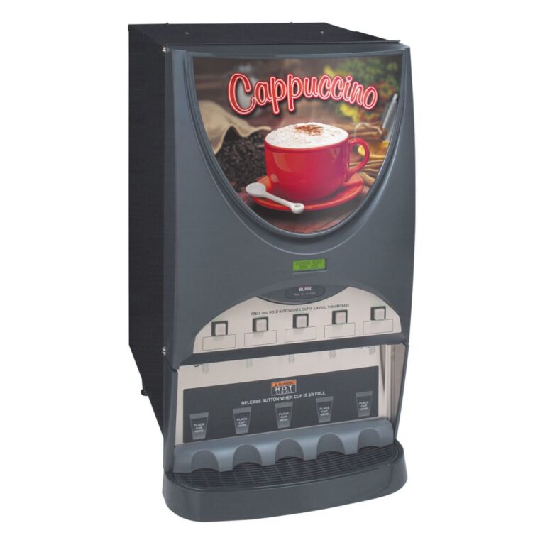 BUNN iMIX-5S+ Self-Serve Hot Powdered Beverage Dispenser, 5 Hoppers — 120V, Black