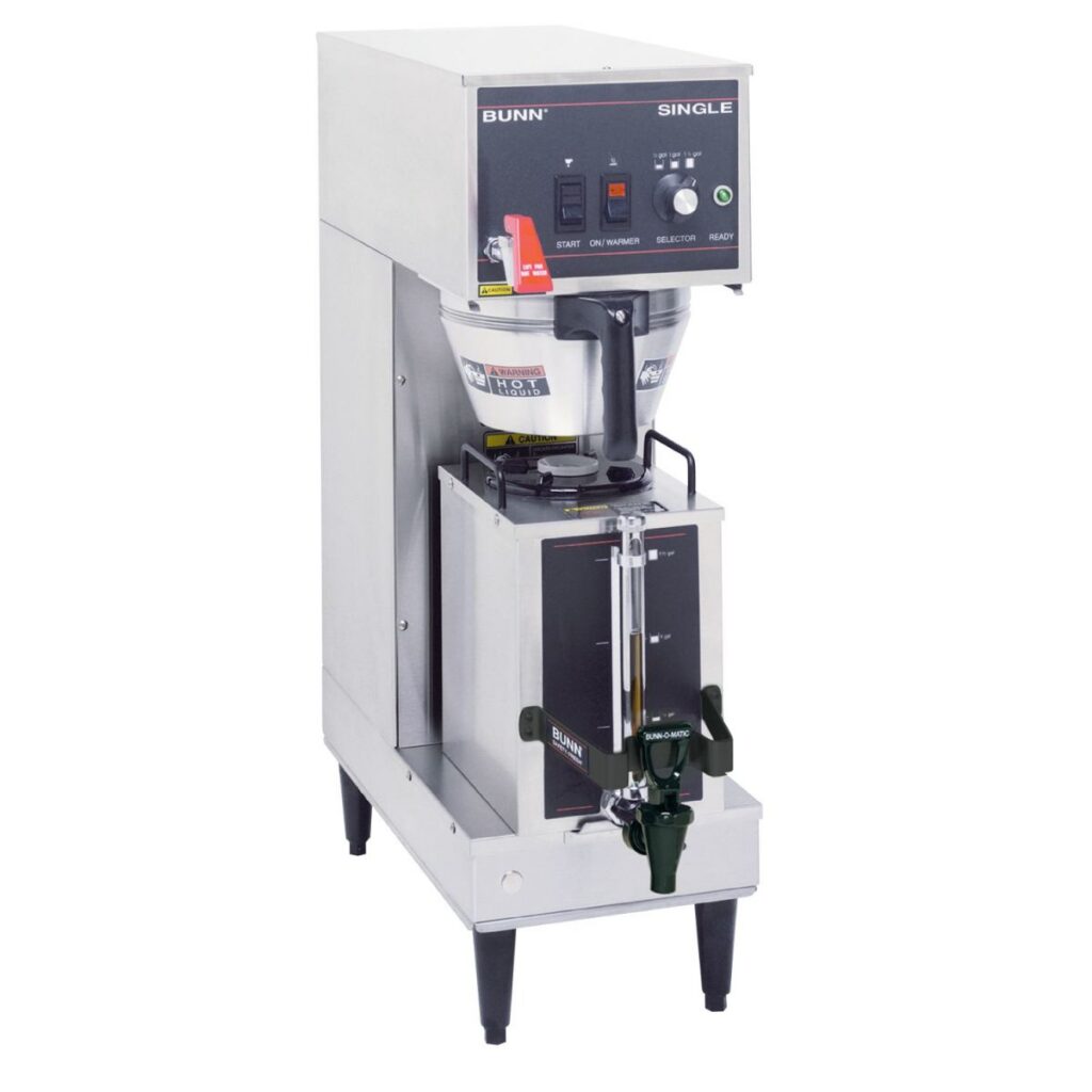 BUNN Single GPR Coffee Brewer 120V — Stainless Steel, Includes 1.5-Gallon Portable Server