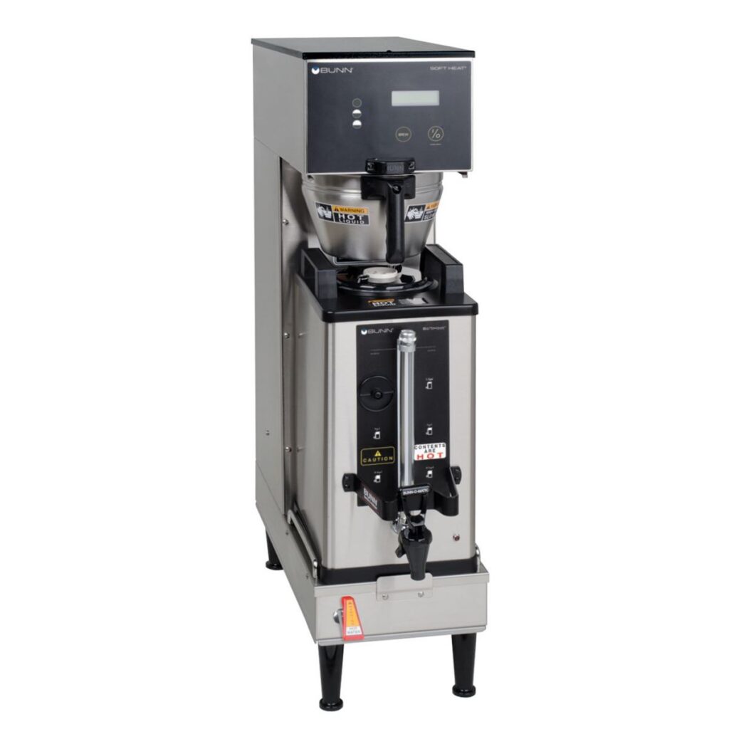BUNN Single SH Soft Heat DBC Digital Coffee Brewer — 120V, Stainless Steel (Servers Sold Separately)