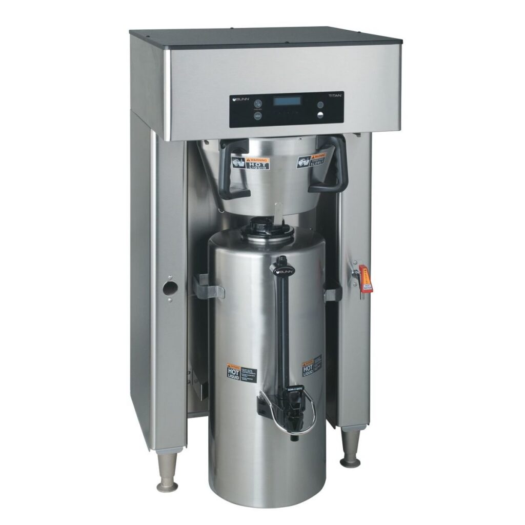 BUNN Titan Single DBC High-Volume Digital Coffee Brewer — 120/208V, 3-Phase, Stainless Steel (Servers Sold Separately)