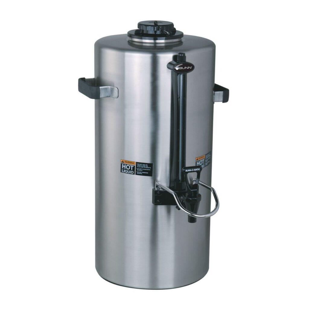 BUNN Titan TF 3-Gallon Insulated Coffee Server, Vertical Faucet — Stainless Steel