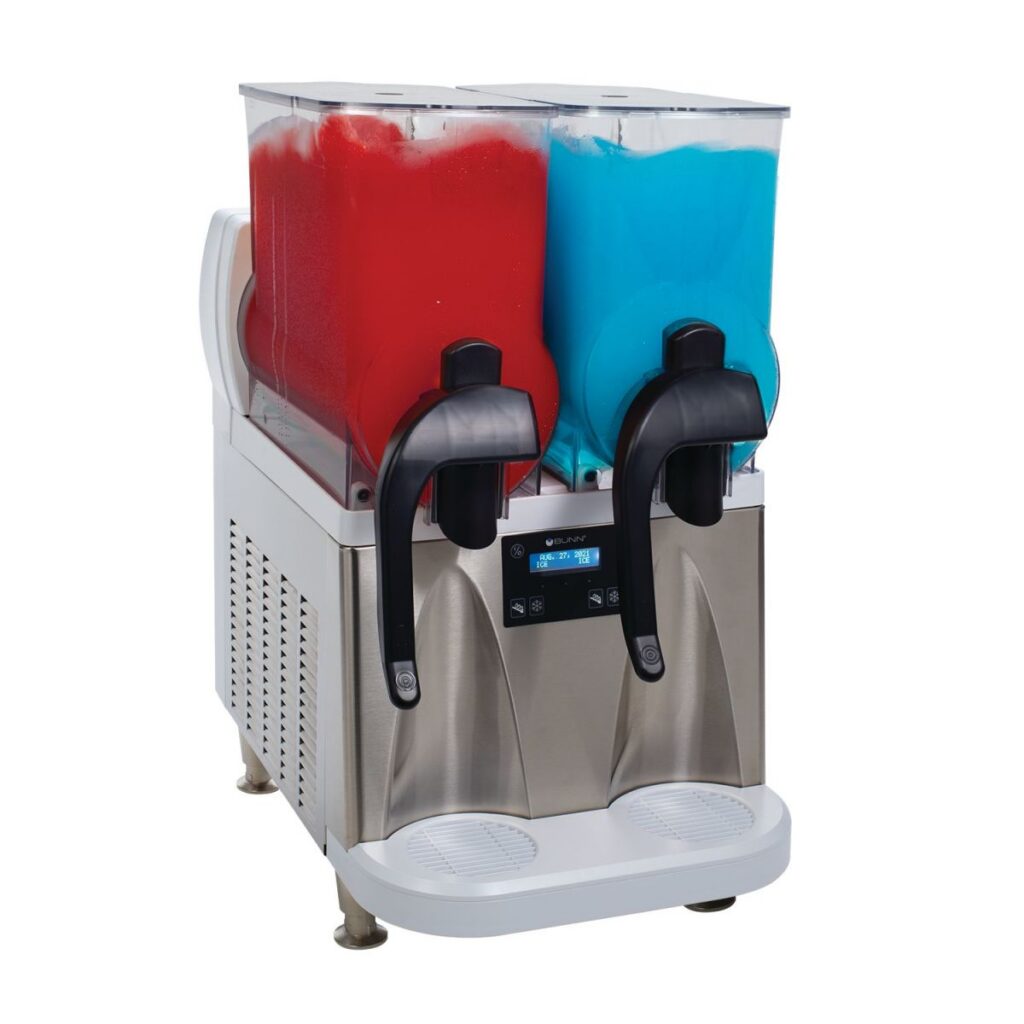 BUNN Ultra NX 2-Flavor Frozen Beverage Machine — 120V, White / Stainless Steel, Flat Lid