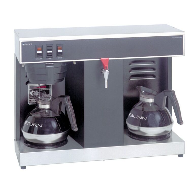 BUNN VLPF Automatic Low-Profile Coffee Brewer, Two Lower Warmers — 120V, Black (Decanters Sold Separately)