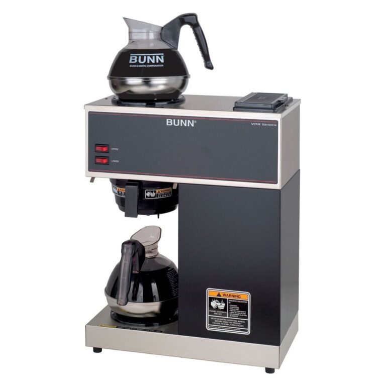 BUNN VPR 12-Cup Pourover Coffee Brewer with 2 EasyPour Decanters — 1 Upper/1 Lower Warmer, Black (Decanters Included)