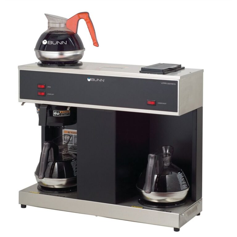 BUNN VPS 12-Cup Pourover Coffee Brewer, 3 Warmers — 120V, Black (Decanters Sold Separately)